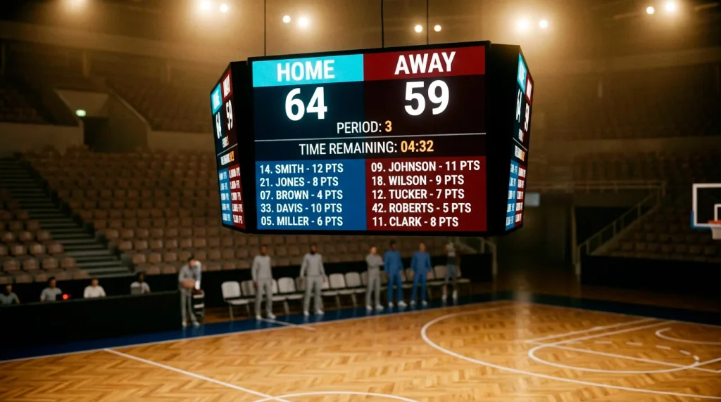 A scoreboard-style display of per-100 plus-minus values for two opposing NBA starting fives