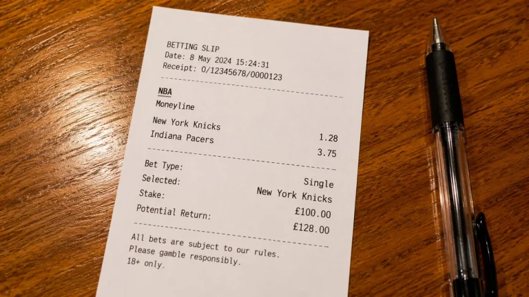 An NBA odds slip showing a heavy moneyline favourite priced at short decimal odds against a long underdog